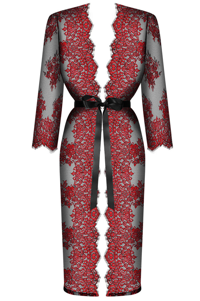 Халатик напівпрозорий довгий Obsessive Redessia  — купити в InSecret.ua