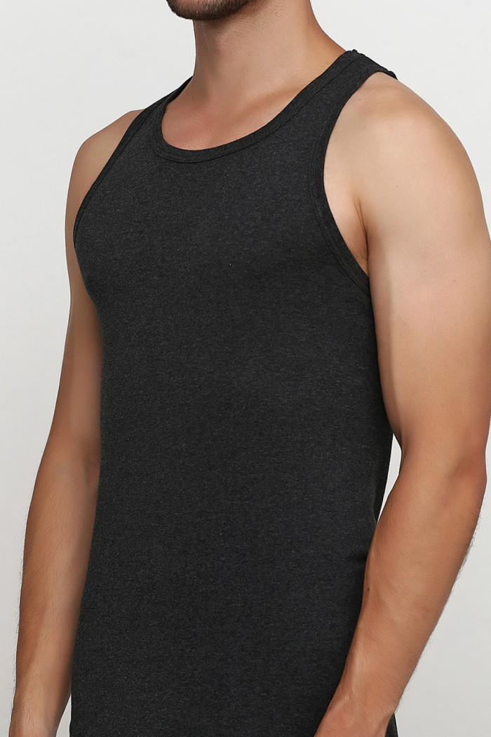 Майка чоловіча бавовняна меланж Key MVS 012 CZ  — купити в InSecret.ua