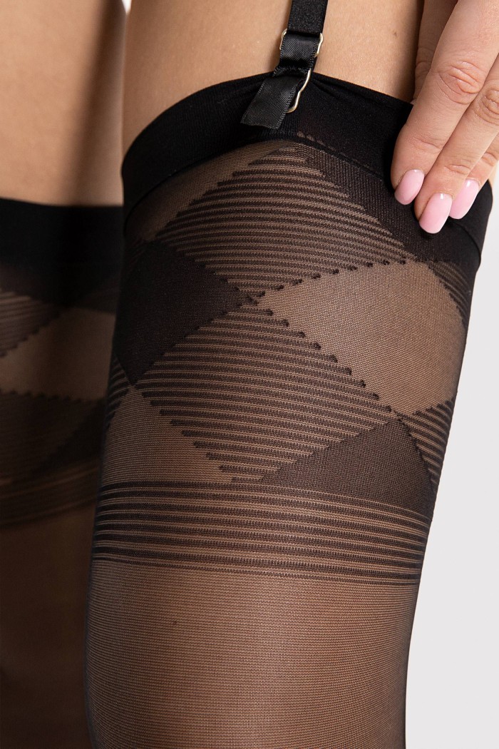 Чулки под пояс с принтом Fiore Losagne 20 den | InSecret.ua