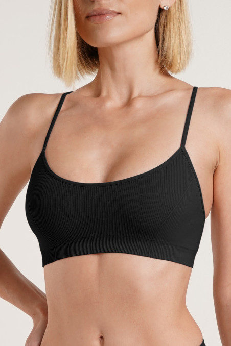 Топ бесшовный в рубчик GIULIA CAMI TOP RIB Nero | InSecret.ua