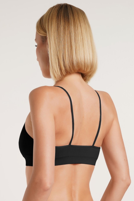 Топ бесшовный в рубчик GIULIA CAMI TOP RIB Nero | InSecret.ua
