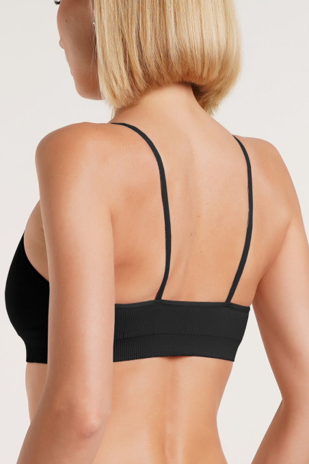 Топ бесшовный в рубчик GIULIA CAMI TOP RIB Nero | InSecret.ua