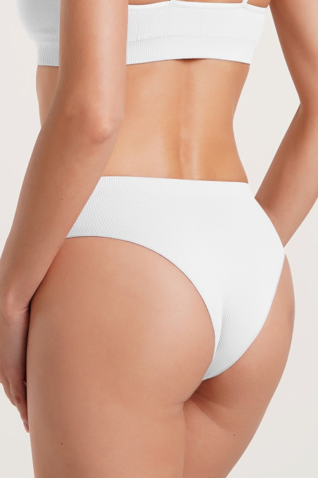Трусики бесшовные в рубчик GIULIA Brasilian briefs RIB Bianco | InSecret.ua