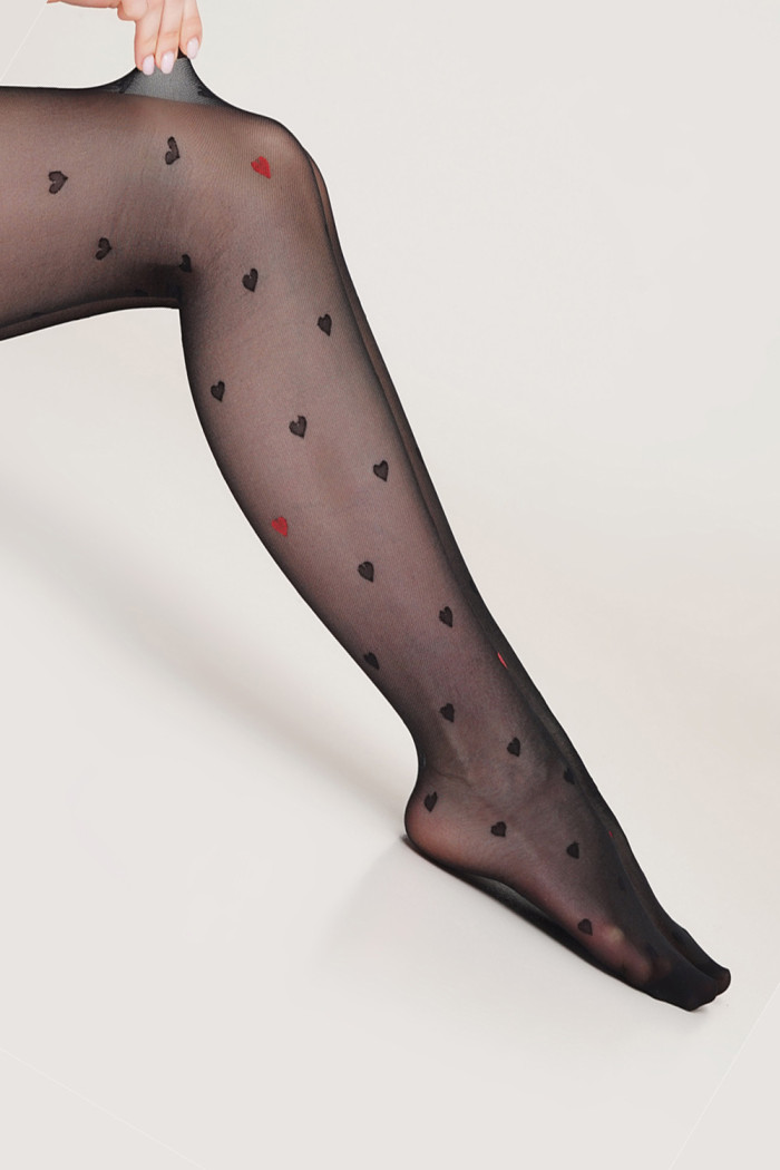Колготки с узором "сердечки" GIULIA Eva 01 | InSecret.ua