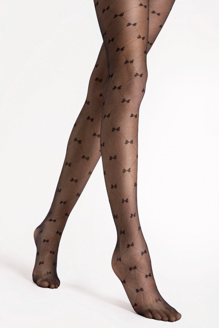 Колготки з принтом бантики Fiore Ribbon 20  — купити в InSecret.ua