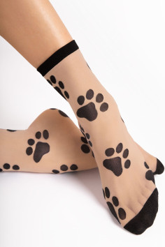 Шкарпетки прозорі з принтом Лапки Fiore PawPaw 20  — купити в InSecret.ua 2