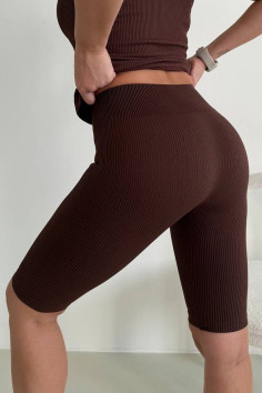 Треки-велосипедки в рубчик подовжені InSecret Tracks Ribbed Basic Long  — купити в InSecret.ua 2