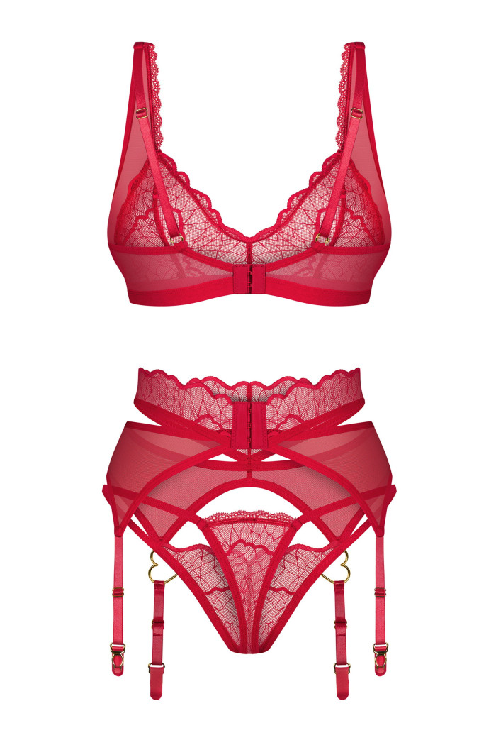 Комплект белья с поясом для чулок Obsessive Cupide Desir garter set | InSecret.ua