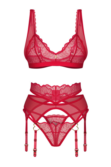 Комплект белья с поясом для чулок Obsessive Cupide Desir garter set | InSecret.ua