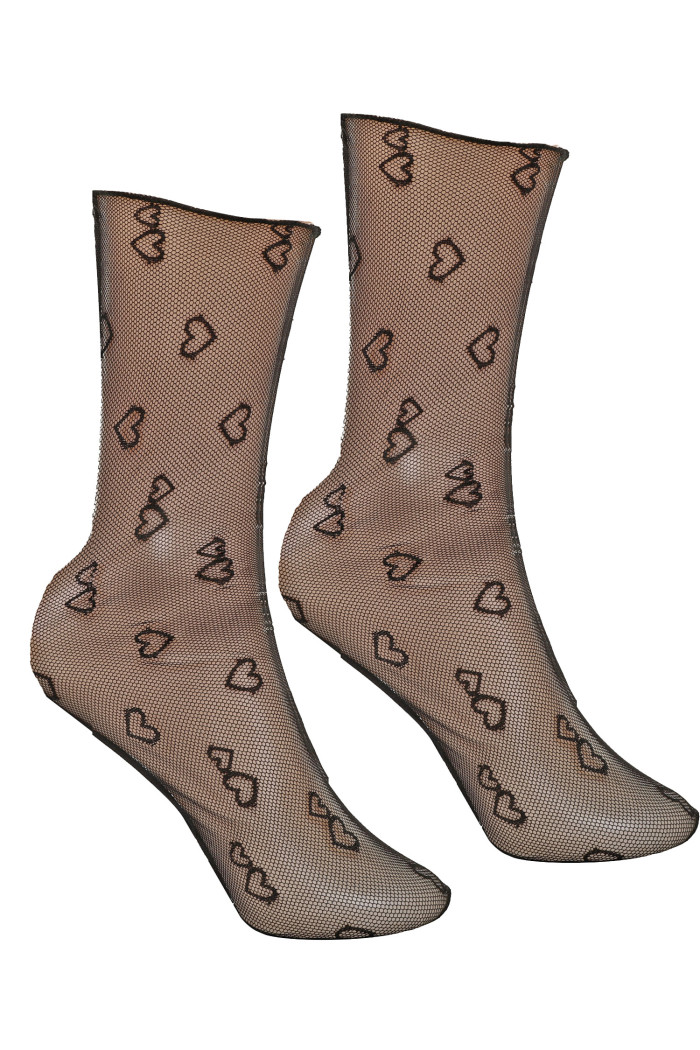 Носки высокие фатиновые в сердечки BE SNAZZY SK-86-W6 | InSecret.ua