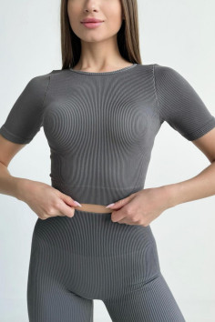 Топ-футболка в рубчик InSecret Crop T-Shirt Ribbed  — купити в InSecret.ua