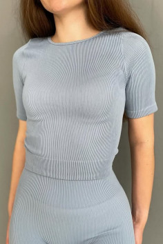 Топ-футболка в рубчик InSecret Crop T-Shirt Ribbed  — купити в InSecret.ua 2