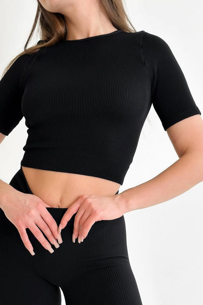 Топ-футболка в рубчик InSecret Crop T-Shirt Ribbed  — купити в InSecret.ua