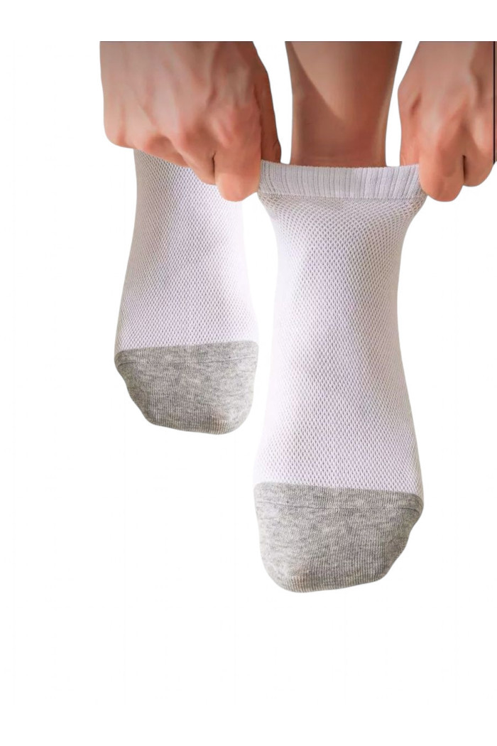Шкарпетки короткі бавовняні сіточка з сірою підошвою InSecret AY138-2  — купити в InSecret.ua
