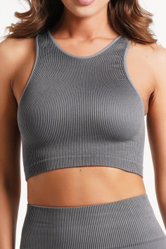 Топ-халтер в рубчик GIULIA Halter Top Rib  — купити в InSecret.ua