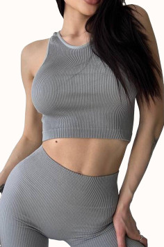 Топ-халтер в рубчик GIULIA Halter Top Rib  — купити в InSecret.ua