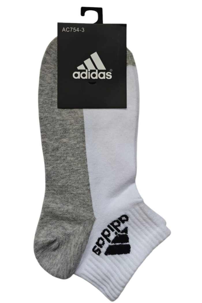 Носки короткие хлопковые серая стопа Adidas AC754-3 | InSecret.ua