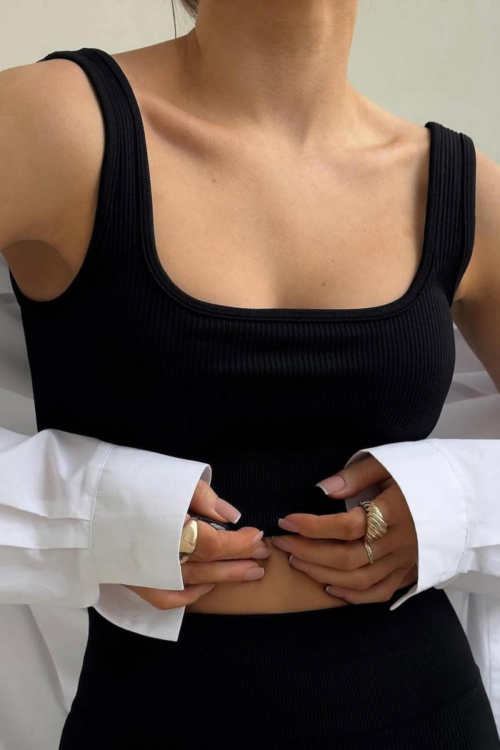 Топ в рубчик на широких бретелях InSecret Top Basic Ribbed | InSecret.ua