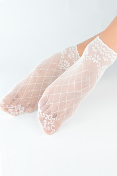 Носочки сеточка прозрачные с кружевом NOVITI SN034 | InSecret.ua