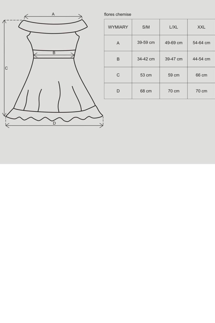 Сорочка прозрачная короткая Obsessive Flores chemise