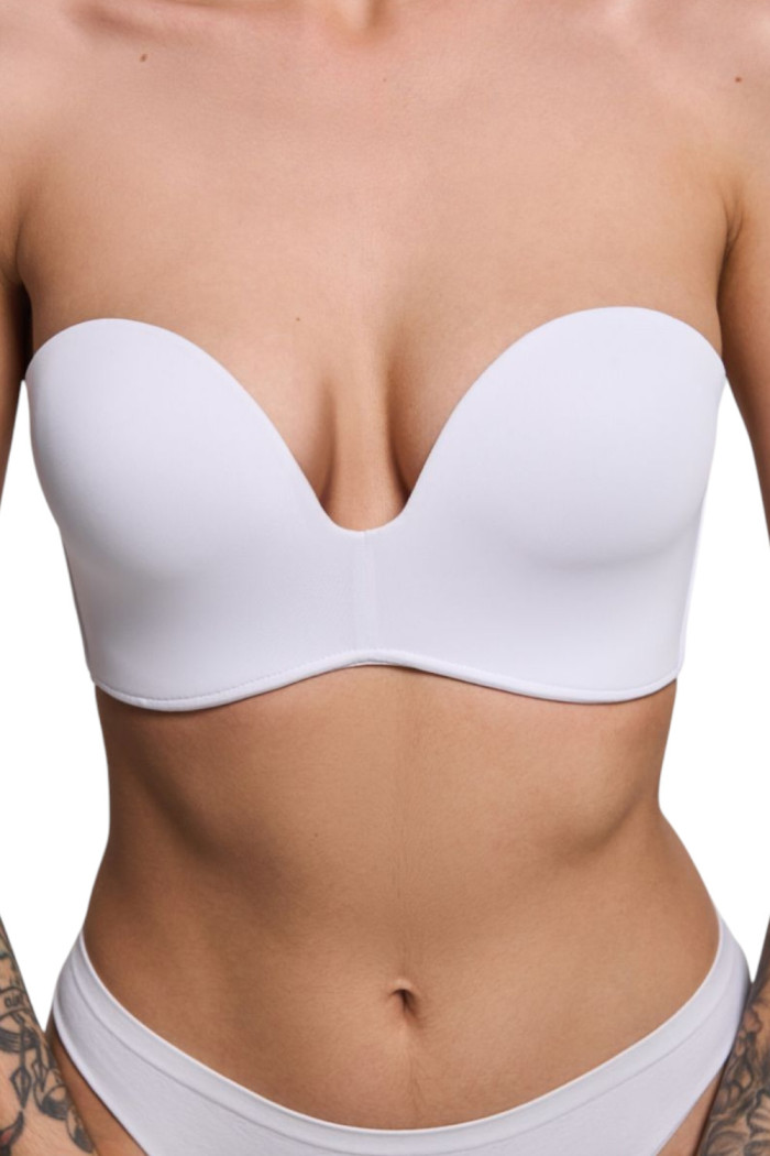 Бюстгальтер гладкий з глибоким декольте без бретелей Luna L1523A Caramela  — купити в InSecret.ua