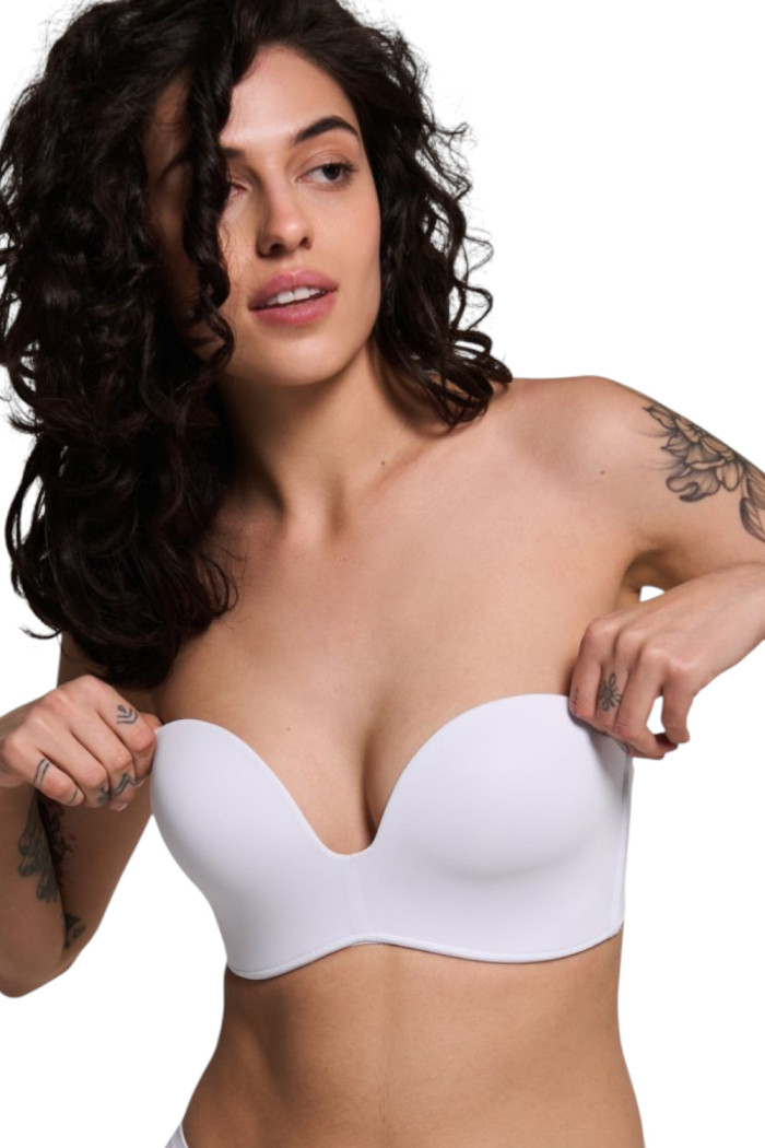 Бюстгальтер гладкий з глибоким декольте без бретелей Luna L1523A Caramela  — купити в InSecret.ua