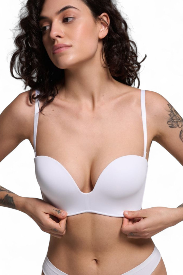 Бюстгальтер гладкий з глибоким декольте без бретелей Luna L1523A Caramela  — купити в InSecret.ua