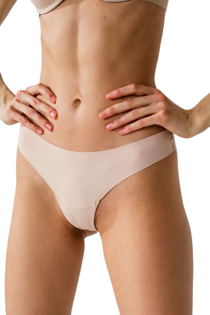 Стринги бесшовные с кружевом Luna L5128B-M Lentil | InSecret.ua