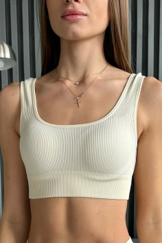 Топ на широких бретелях в рубчик GIULIA Top Rib  — купити в InSecret.ua