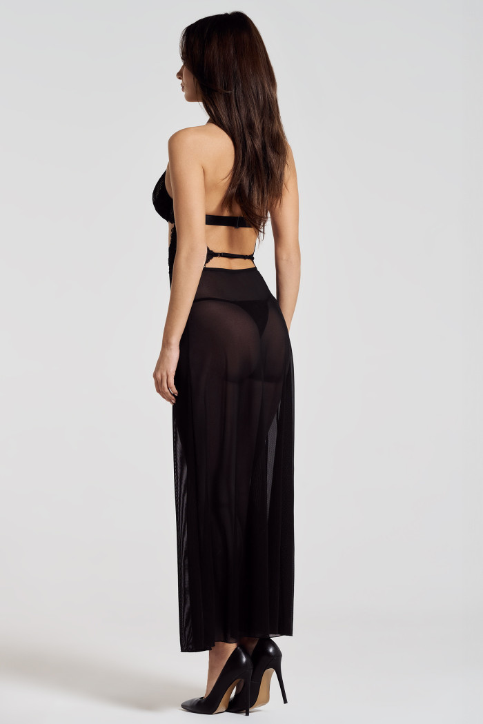 Комбінація довга прозора Obsessive Iliosa chemise  — купити в InSecret.ua