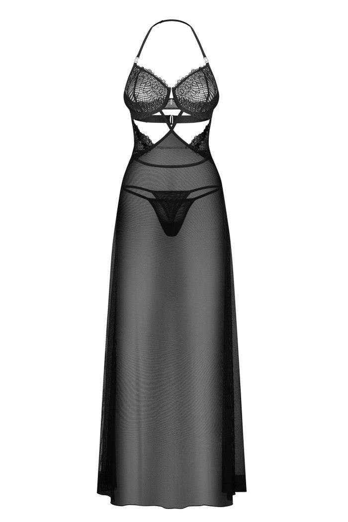 Комбінація довга прозора Obsessive Iliosa chemise  — купити в InSecret.ua