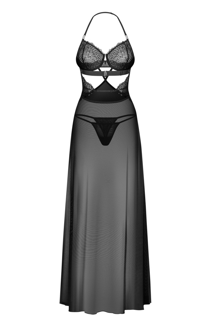 Комбінація довга прозора Obsessive Iliosa chemise  — купити в InSecret.ua