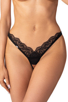 Трусики з відкритим доступом Obsessive Arrowel Black  — купити в InSecret.ua
