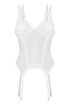 Корсет прозрачный с пажами для чулок Obsessive Arrowel Corset White | InSecret.ua 2