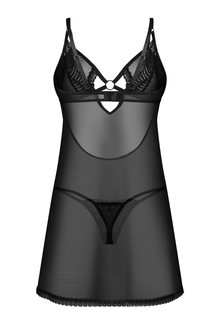 Пеньюар прозорий з трусиками Obsessive Alliane Chemise  — купити в InSecret.ua