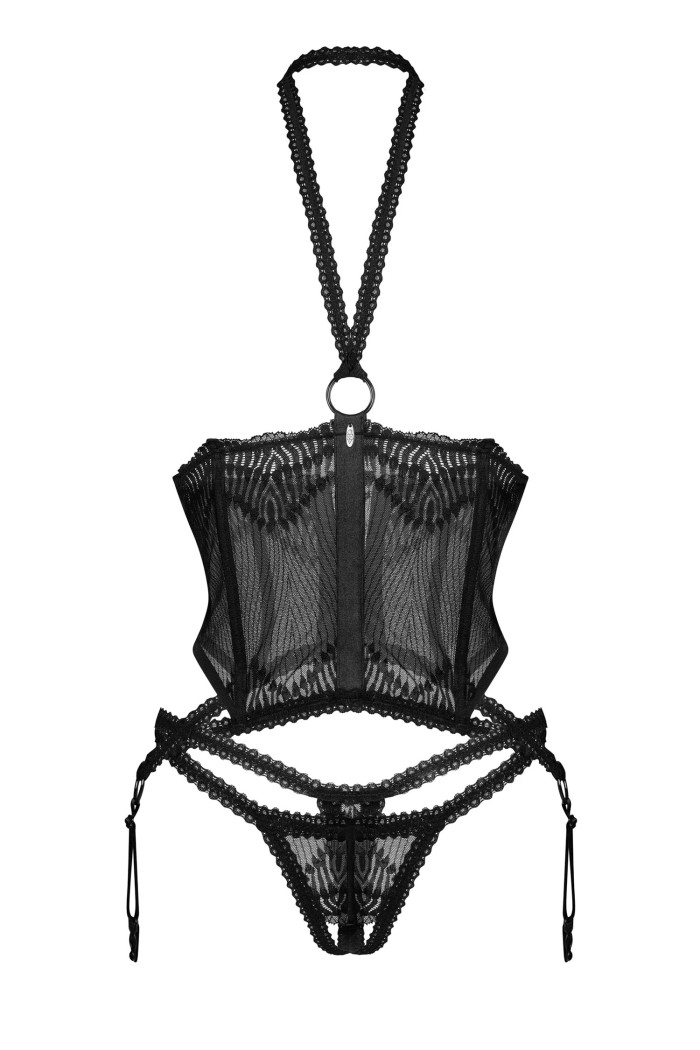Корсет з відкритим верхом та трусиками Obsessive Alliane Corset  — купити в InSecret.ua