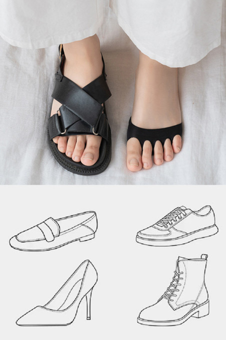 Устілка-накладка на передню частину стопи від мозолів та натоптишів InSecret Finger Invisible Socks  — купити в InSecret.ua