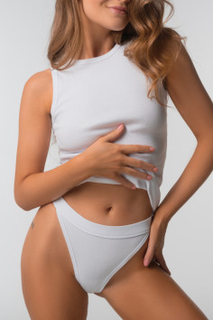 Трусики-стринг хлопковые в рубчик Luna L5157BR-M Rubus | InSecret.ua 2