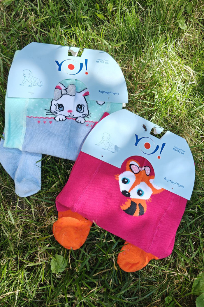 Дитячі колготки для повзання з ABS на колінах та слідках YO! RA-25  — купити в InSecret.ua