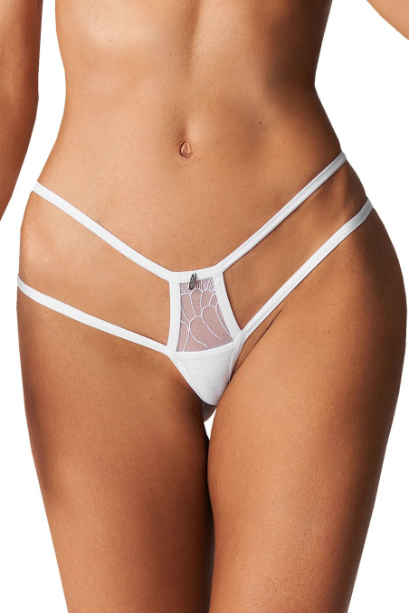 Трусики-мини с эластичными полосками Obsessive Arrowel White | InSecret.ua