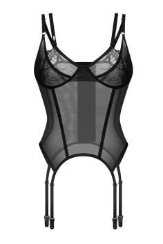 Корсет прозрачный с пажами для чулок Obsessive Arrowel Corset Black | InSecret.ua 2