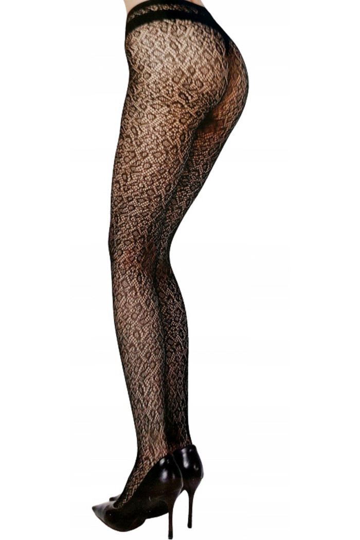 Колготки в сетку с леопардовым принтом SKlv 8515 | InSecret.ua