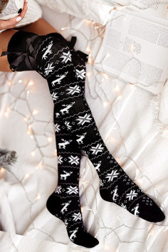 Високі гольфи-Заколінки бавовняні з новорічним принтом Milena 1139.000  — купити в InSecret.ua