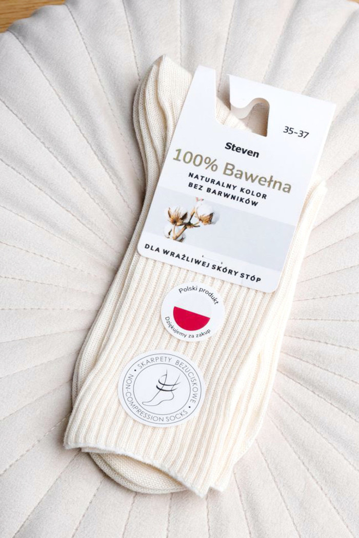 Шкарпетки в рубчик з послабленою резинкою Steven 201 Naturelle 100% Cotton  — купити в InSecret.ua