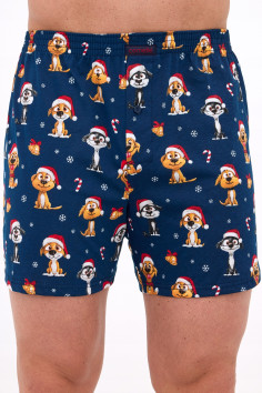 Труси-Боксери чоловічі з новорічним принтом Cornette 016/20 DOGS  — купити в InSecret.ua