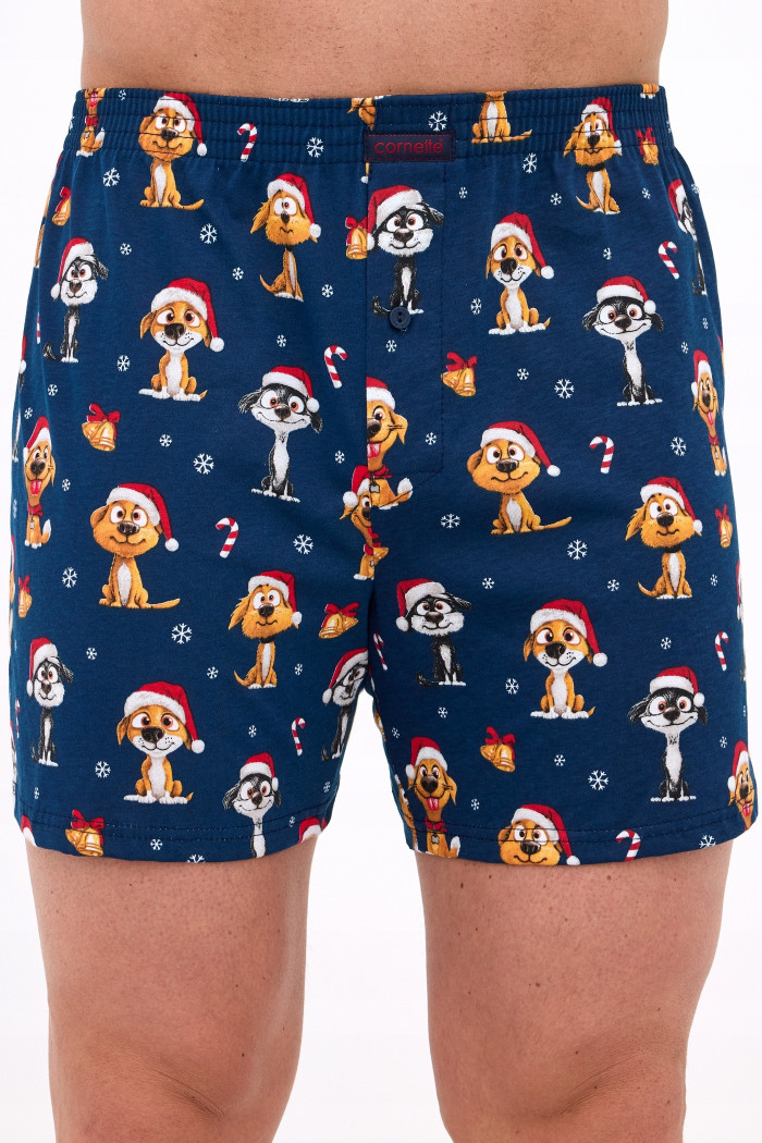Труси-Боксери чоловічі з новорічним принтом Cornette 016/20 DOGS  — купити в InSecret.ua