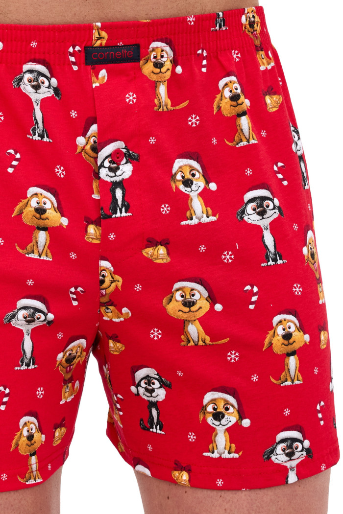 Труси-Боксери чоловічі з новорічним принтом Cornette 016/21 DOGS 2  — купити в InSecret.ua