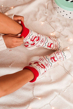 Носки женские теплые махровые новогодние Milena 0118.003 Frotte | InSecret.ua