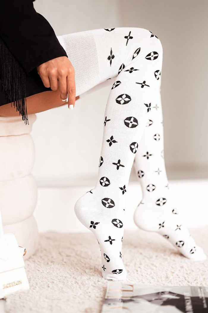 Высокие гольфы-Чулки хлопковые с принтом Milena 0293.004 LuVi | InSecret.ua