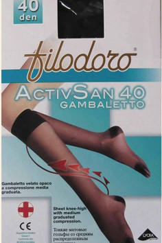 Гольфи жіночі з середнім розподіленим тиском Filodoro ActivSan 40d  — купити в InSecret.ua 2